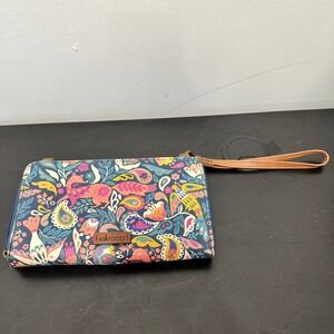 Sakroots Wristlet Wallet Floral Fox Print‎ Encino Clutch